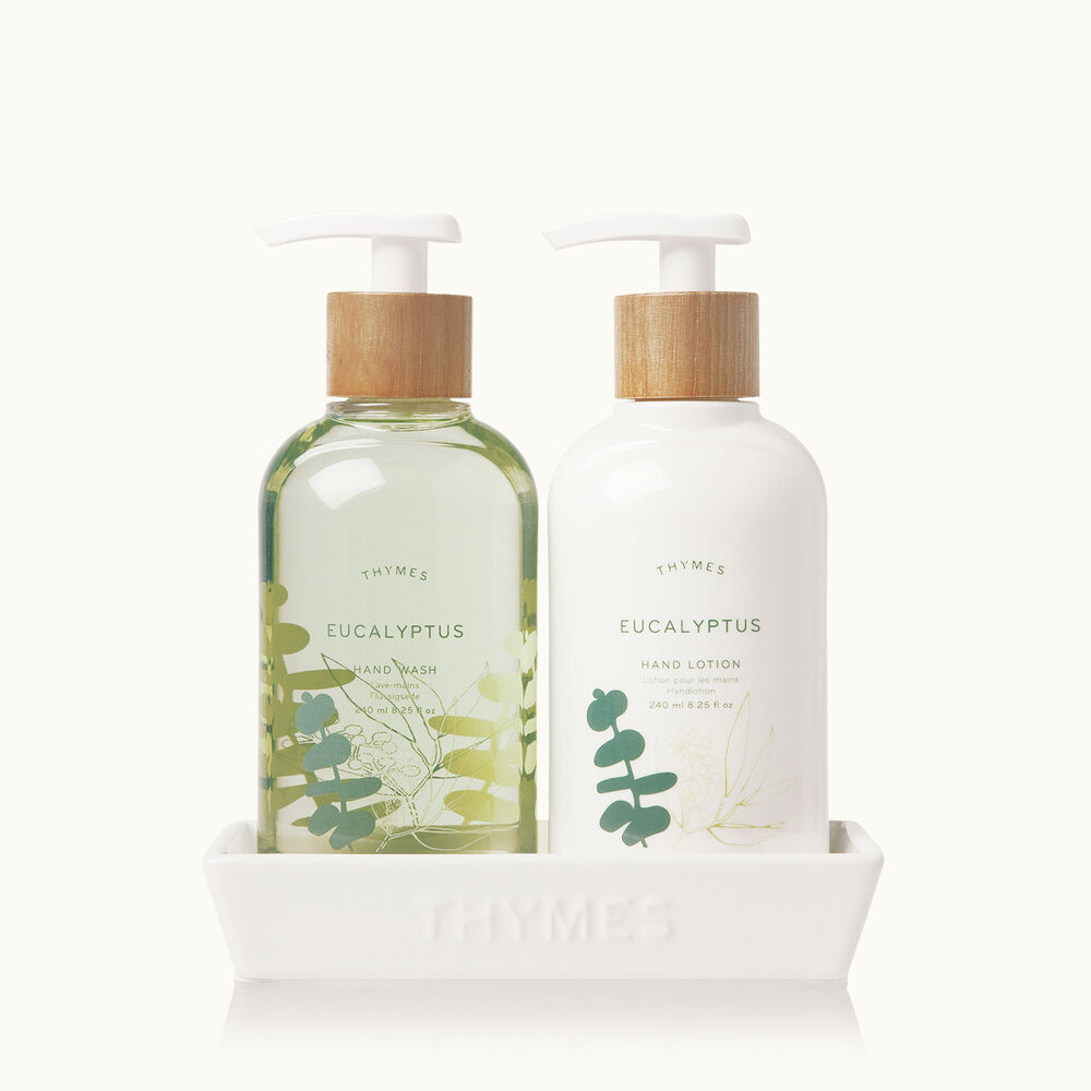 Thymes Eucalyptus Sink Set in Decorative Ceramic Sink Caddy image number 0